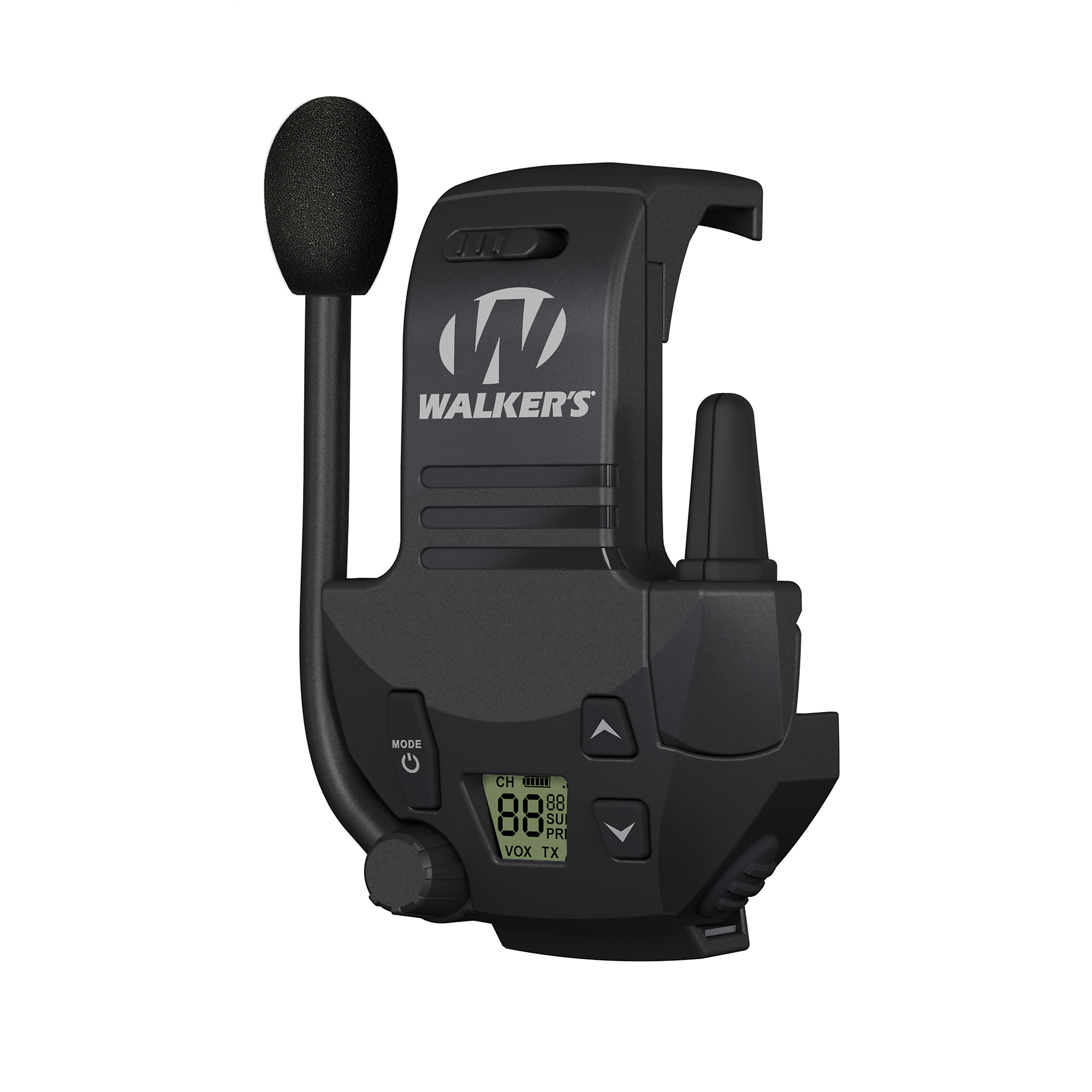 Walker's Razor Walkie Talkie Attachment — 3-Mile Range, 22 Channels, 99 Sub-Channels, Model# WGE-GWP-RZRWT